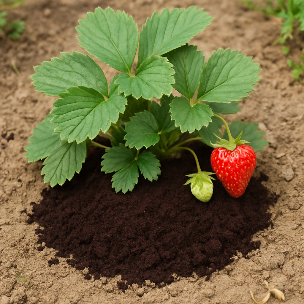 Coffee Grounds Boost Strawberry Plant Growth